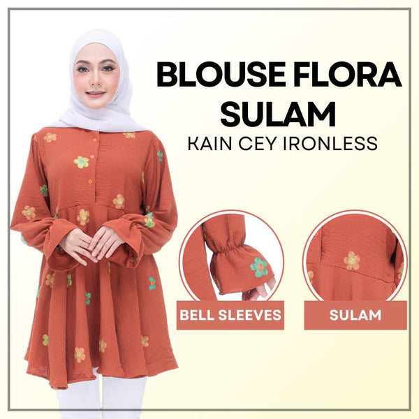 Baju Blouse Flora Sulam