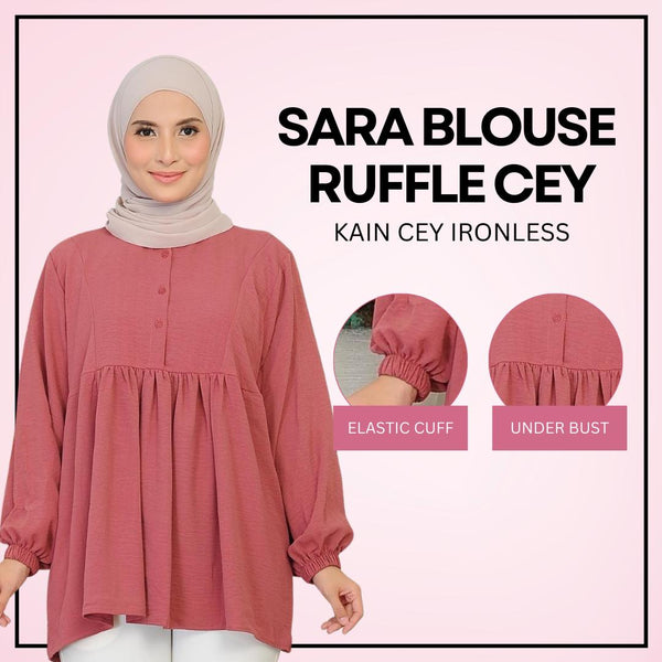 Sara Blouse Ruffle Cey